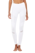 Легинсы High-Waist Moto White Glossy