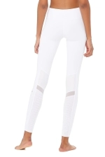 Легинсы High-Waist Moto White Glossy