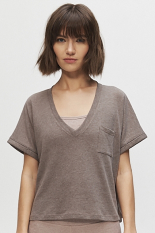 Топ Deep V Pocket Tee Light Chocolate Chip Heather Топ Deep V Pocket Tee Light Chocolate Chip Heather