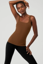 Топ Ribbed Minimalist Cinnamon Brown Топ Ribbed Minimalist Cinnamon Brown