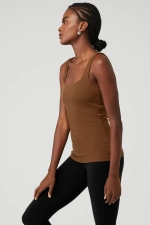 Топ Ribbed Minimalist Cinnamon Brown Топ Ribbed Minimalist Cinnamon Brown