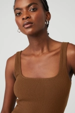 Топ Ribbed Minimalist Cinnamon Brown Топ Ribbed Minimalist Cinnamon Brown
