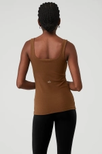 Топ Ribbed Minimalist Cinnamon Brown Топ Ribbed Minimalist Cinnamon Brown