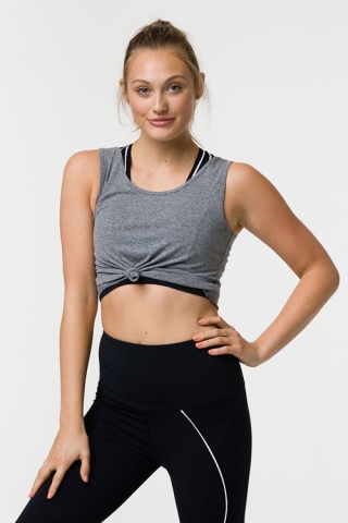 Топ Knot Crop Heather Grey