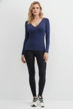 Лонгслив Super Power V-neck Deep Navy