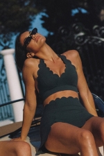 Топ V-Cut Scallop Halter Deep Sea