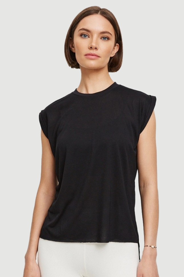 Топ Flowy Cuff Black