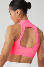 Топ Goddess Rib Crop Dynamite Fluorescent Pink Coral Топ Goddess Rib Crop Dynamite Fluorescent Pink Coral
