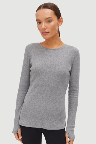 Лонгслив Basic Rib Super Power Grey