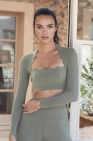 Лонгслив Scallop Cropped Classic Sage