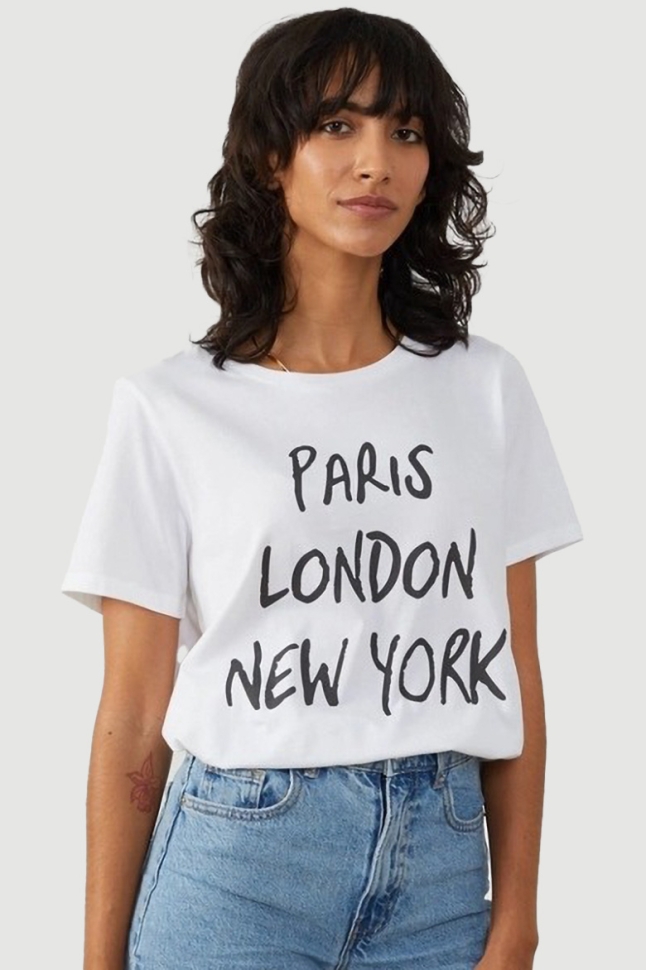 Футболка Paris London New York White
