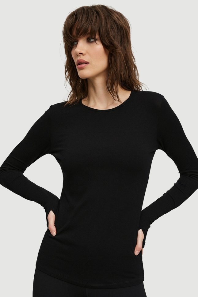 Лонгслив Super Power Basic Black